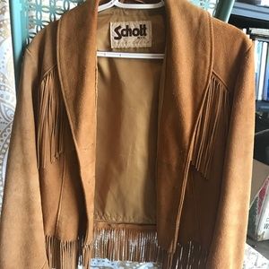 Vintage Schott NYC Women’s Suede Leather Fringe Jacket